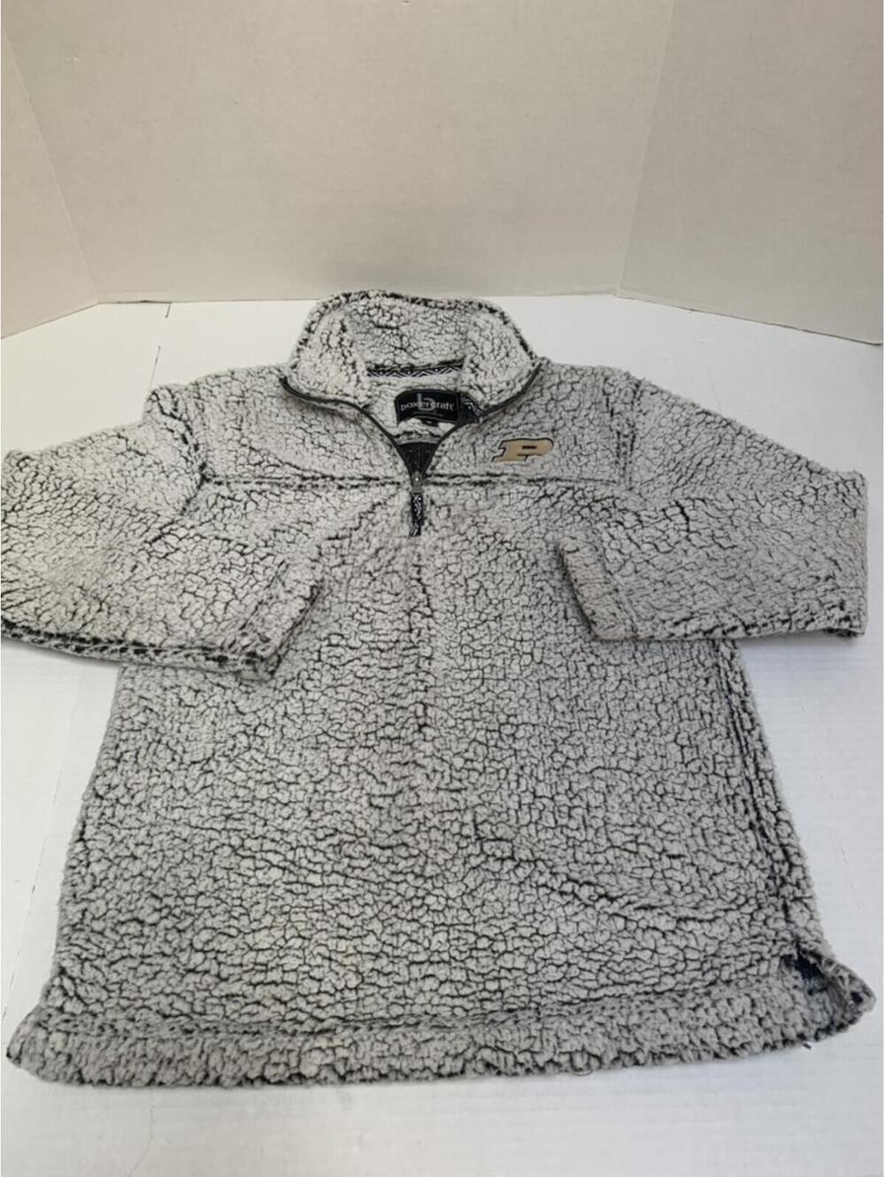 Purdue University Sherpa Womans Size M Pullover Gray